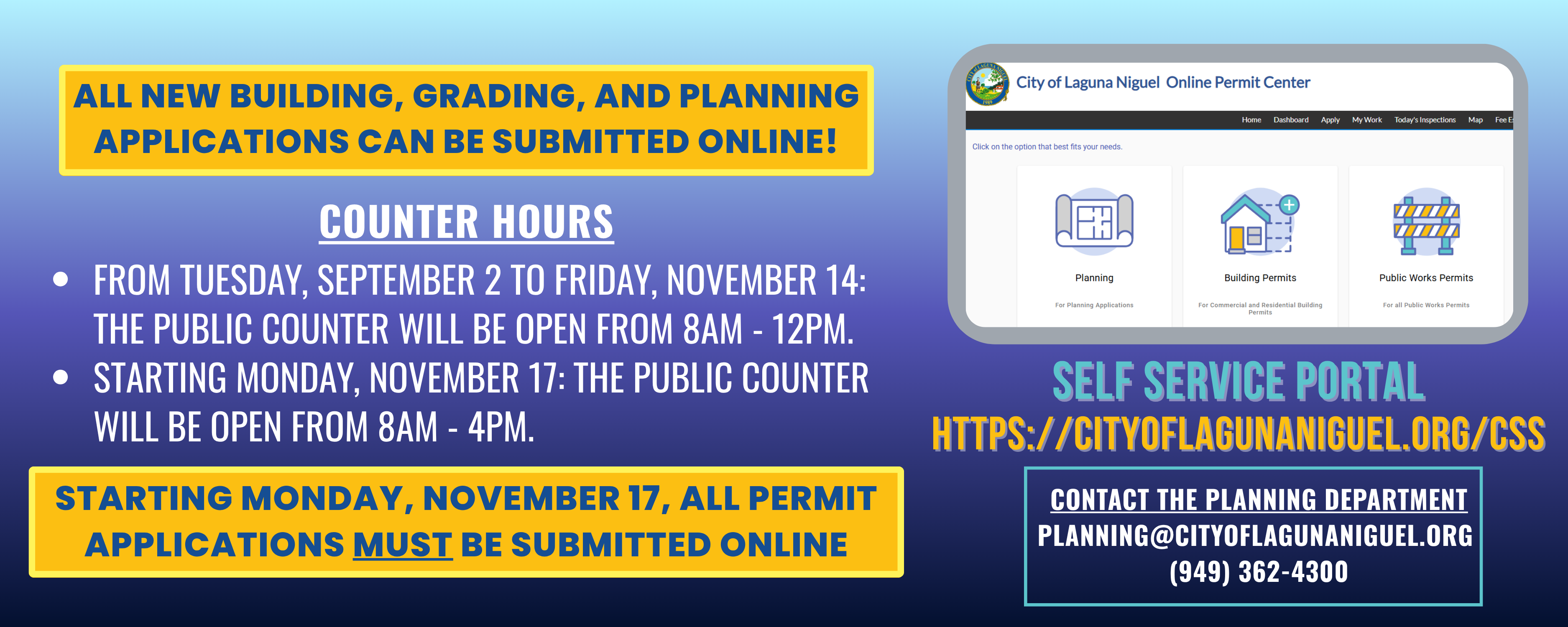 Planning Submissions announcement